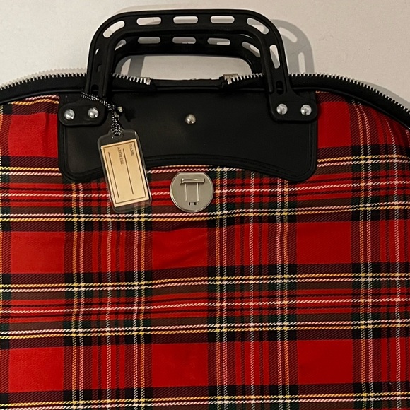Vintage Elber Line Paris Plaid Garment Travel Bag – 1970s/80s - Picture 3 of 8